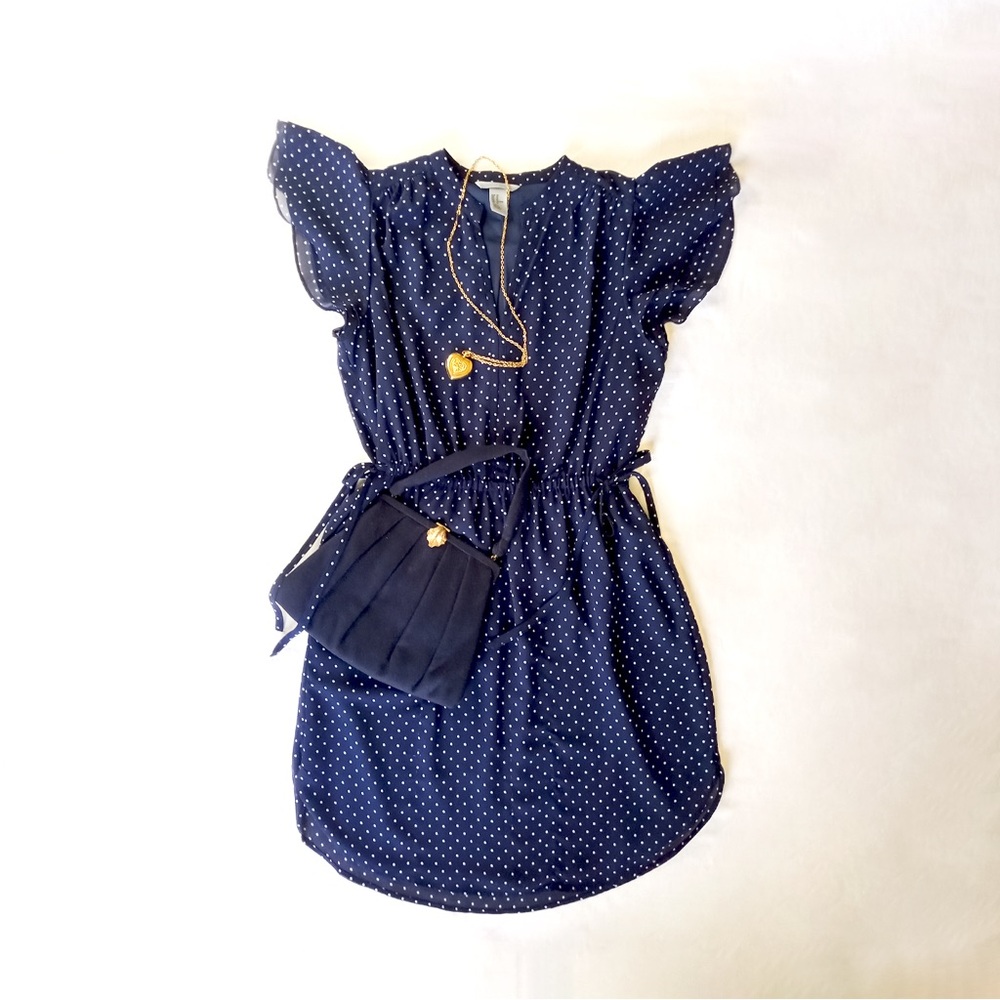 H&M Navy Polka Dot Dress